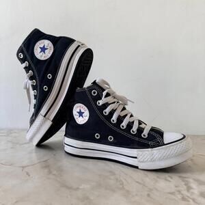 Converse Chuck Taylor All Star High Top Youth Size 2 Platform Sneakers Canvas